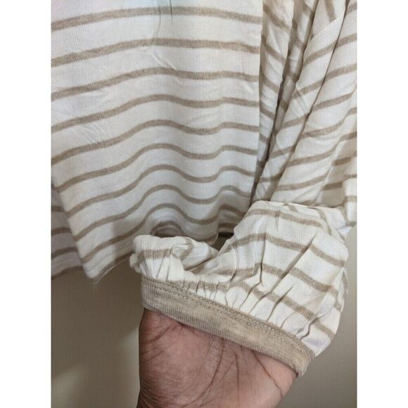 Lulus Striped Long Sleeve Soft Cozy Knit Oversized Top Stretch Lounge Medium - Picture 6 of 10